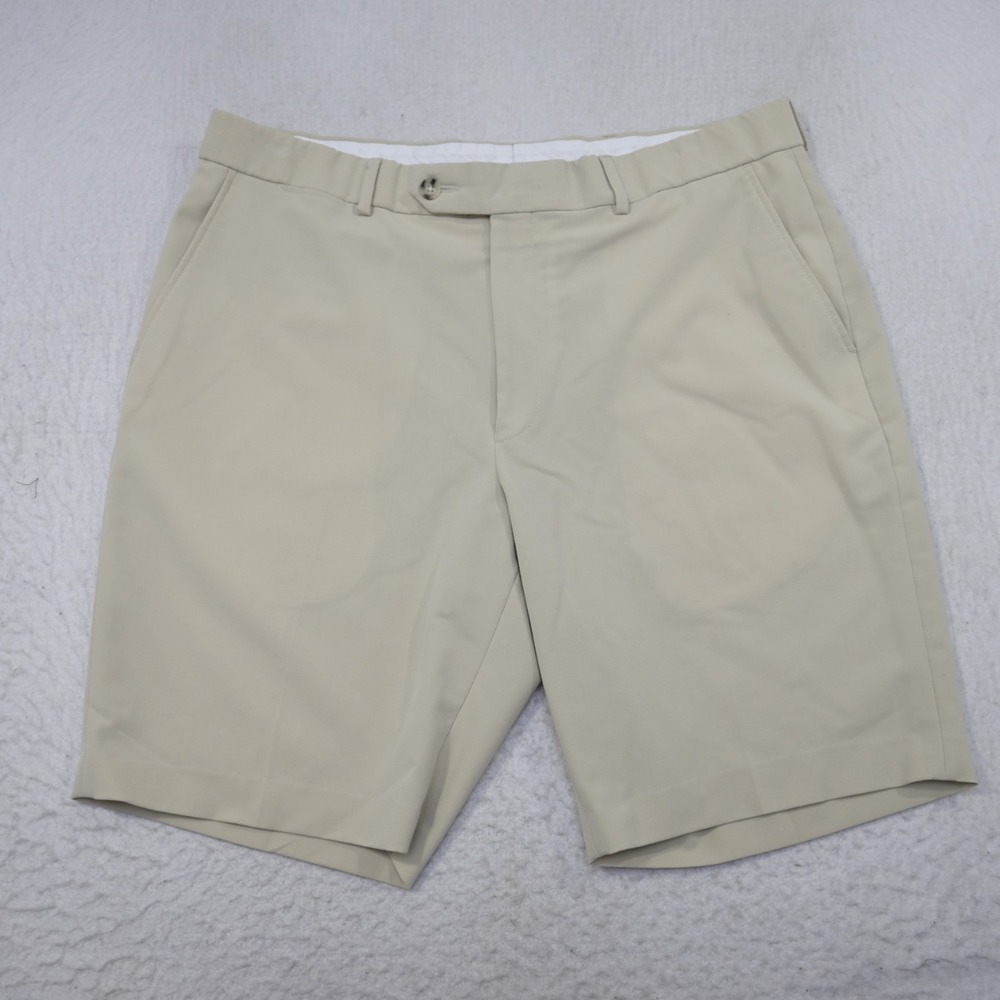 Ballin Comfort EZE Chino Golf Shorts Beige Stretch Flat Front Mens Size 35 x‎ 9"